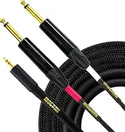 Mogami GOLD 3.5-2TS-06 Stereo Audio Y-Adapter Cable 3.5mm TRS Plug to Dual 1/4 TS Plugs Gold Contacts Straight Connectors 6 Foot