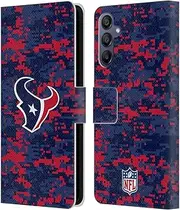 Head Case Designs Officially Licensed NFL Digital Camouflage Houston Texans Graphics Leather Book Wallet Case Cover Compatible with Samsung Galaxy A15