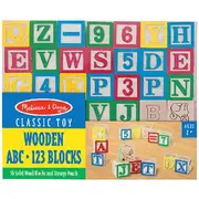 Melissa & Doug Wooden ABC 123 Blocks 50 Pack