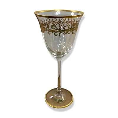 Neiman Marcus Clear Gold Oro Bello Water Goblets Wine Glass Set of 4