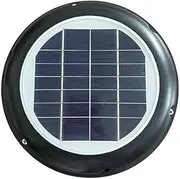 MANANASUN 2.5W Solar Vent Fan Roof Mounted Exhaust Ventilator for Boat Greenhouse Shed Dog House Storage Room (SV-3 BLACK UV-Resistant ABS)