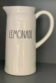 Rae Dunn Lemonade Ivory/White LL Pitcher Artisan Collection Magenta Summer