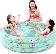 Inflatable Pool - Kids Toddler Baby Swimming Pool Backyard (48" Unicorn)