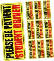 10 Pcs Magnetic Reflective Stickers for Student Drivers Durable High Temperature Resistant Vehicle Safety Signs Easy to Install and Remove Bumper Stickers for Learner Drivers