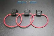 (3) 10 GAUGE ATC FUSE HOLDERS IN-LINE AWG WIRE COPPER 12V BLADE WATERPROOF EE