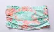 Kenny Flowers Women's The Hawaii Bandeau Ruching Mesh Crop Top BL1 Blue Medium