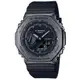 【CASIO 卡西歐】G-SHOCK 時尚經典八角型 農家橡樹金屬錶殼雙顯錶-黑(GM-2100BB-1A防水200米)