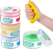 Hand Exercise Rehab Putty Kit for Elderly & Arthritis - Sensory Stress Relief, Finger Stretch, Fidgeting, Grip Strengthening (4 color)