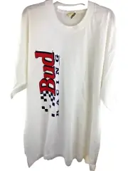 Budweiser Bud Racing 90s T-shirt Checkered Flag VTG Size XL Screen Stars Unisex