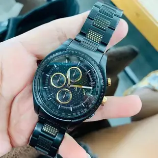 A│X Armani Exchange 經典大AX logo三眼鋼錶 男錶【Watch On-line Store】