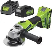 Greenworks 24 V Angle Grinder Kit with 4Ah Battery and Charger, 11.5 Cm, Multico
