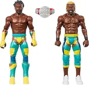 Mattel WWE Kofi Kingston & Xavier Woods Championship Showdown Action Figure 2-Pack with New Day's Raw Tag Team Championship, 6-inch
