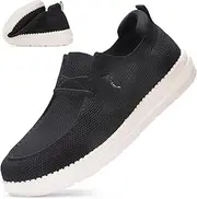 [VIPFOX] Wide Toe Box Shoes for Men Extra Wide Width Diabetic Shoes Men's Loafers & Slip-ons Arch Support Plantar Fasciitis Walking Loafers