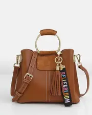 [Belle & Bloom] Twilight Leather Cross-Body Bag - Brown