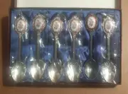 Spoons Demitasse Enamel Floral Design Set of 6 from Korea