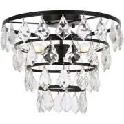 Elegant Lighting 1101F14BK Ella 3 Light 14 inch Black Flush Mount Ceiling Light