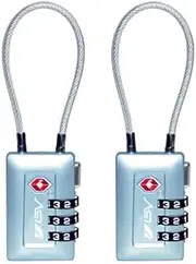 [BV] TSA Accepted Luggage Travel Lock, Advanced TSA008 core, Set-Your-Own Combination Lock for School Gym Locker, Luggage Suitcase Baggage Locks, Filing Cabinets, Toolbox, Case (Arctic Blue, 2 Pack)
