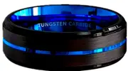 Anillo para Hombre Mujer Alianza de boda cepillada Borde pulidoTungsten Ring US