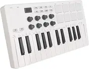 25 Keys Midi Keyboard Controller, Portable Beat Maker Machine with 8 Backlit Drum Pads, 8 Knobs, Wireless Midi Keyboard for Music Production