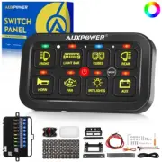 AUXBEAM RGB 8 Gang Switch Panel On-Off LED Light Circuit Relay Control 12V 24V (for: Jeep)