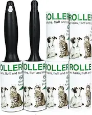 Lint Rollers for Pet Hair Extra Sticky, 360 Sheets Mega Value Set Lint Roller with 2 Upgraded Handles, 6 Rollers Portable Pet Lint Remover for Clothes, Furniture, Carpet, Dog & Cat Hair Removal