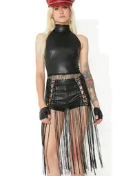 Shadow Villain Long Fringe Top