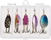 Labymos 10pcs Fishing Spinner Lures Set Spinnerbait Assorted Metal Hard Lures Spinner Baits