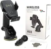 TGD STUDIO - Car Phone Charger/Holder, Wireless Fast Qi Infrared Induction Charging with Electronic Auto Clamping Phone Stand