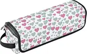 [sanluoli] 2 in 1 Hair Tools Organizer with Removable Heat Resistant Mat Large Capacity Hair Straighteners Organizer Miss Daisy Purple Blue Hearts Travel Bag for Women