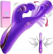 SAKASIYA Rabbit Vibrator : Sex Toys for Women - G-Spot Clit Anal 3-in-1 Adult Sex Toy (Purple)
