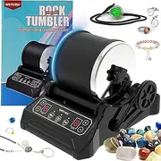 Rock Tumbler Polisher Kit, Stone Polishing Kit with Adjustable Speed & LCD Display,Gemstone Grinding Machine for Kids All Ages, for Jewelry Ceramic Crystal Tumbler Polisher