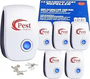 Ultrasonic Pest Repeller, 6 Pack Electronic Mosquito Repellent Pest Control, Ultrasonic Mosquito Repellent for Anti Mosquitos, Flies, Mice, Cockroaches, Spiders, Rodents