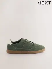 Khaki Green Suede Smart Casual Trainers (AW9328) | $100