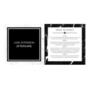 LashArt 10 Eyelash Extensions Aftercare Card Leaflet with Retail Products Advice