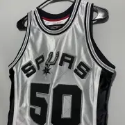 new mitchell ness david robinson spurs 50 black silver and white men’s siz small