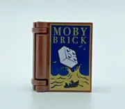 LEGO - Minifigure Utensil Brown Book w/ Gold Ocean MOBY BRICK Bookshop 10270