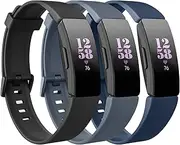 [3 Pack]Sport Bands for Fitbit Inspire 2 Bands & Fitbit Inspire HR Bands & Fitbit Inspire Bands Women Men, Soft Classic TPU Adjustable Comfortable Replacement Strap Wristbands for Fitbit Inspire 2/Inspire HR/Inspire/Ace 3/Ace 2