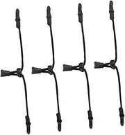 HOUDERCO 4pcs Adjustable Extender Lanyards Elastic Non Slip Straps Comfortable Ear Saver Cords for Long Term Use for Reducing Discomfort Black
