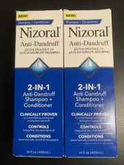 NEW - 2 Pack Nizoral Anti-Dandruff 2 in 1 Shampoo & Conditioner 28oz, exp 09/26