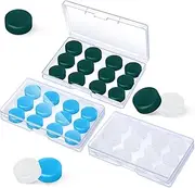 36 Pairs Gel Ear Plugs Reusable Silicone Earplugs Waterproof Swimming Earplugs Noise Cancelling Ear Plugs for Adults Kids Ear Plugs for Swimming Sleeping Snoring Studying (White, Blue, Green)