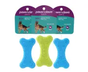 3x Paws & Claws 10cm TPR Spikey Bone Pet Interactive Playing/Chewing Toy Assort