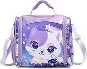 KidsPUNK Lunch Box Kids, Girls Lunch Box Insulated Lunch Bag Bento Lunch Box For Kids Cute Cat Lunch Box For Girls Insulated Lunch Box Lunchboxes Kids With Water Bottle Holder