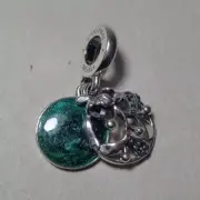 Pandora CHRISTMAS MISTLETOE 799229C01 Silver Green New Dangle Charm