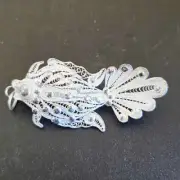 Offerings Sajen One of a Kind Sterling Silver Filigree Koi Fish Pin Pendant