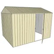 Build-a-Shed 2.3 x 3.0 x 2.3m Gable Single Hinged Side Door Shed - Cream