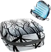 Period Bag,Sanitary Napkin Storage Bag,Black and White Vintage Tree,Tampon Holder for Purse