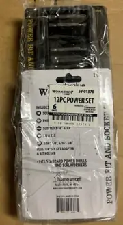 Lot of 6 SmartValue Workshop 12 Piece Power Bit and Socket Set New (SV01378)