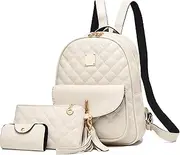 [I IHAYNER] Women's Simple Design Fashion Quilted Casual Backpack Leather Backpack for Women