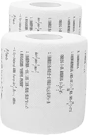 SOESFOUFU 2 Rolls Mathematical Formula Printed Toilet Paper of Fun and Unique Toilet Roll Paper for Creative Bathroom Decor Soft Gentle for Everyday Use Travel