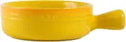 Soup Bowls with Handles Noodle Ramen Curry Bowl,Ceramic Soup Bowl,Single Ramen Bowl for One Person,Small Pho Bowl,Round Baking Dish Oven Safe-red-20x15x5cm(Color:Yellow)